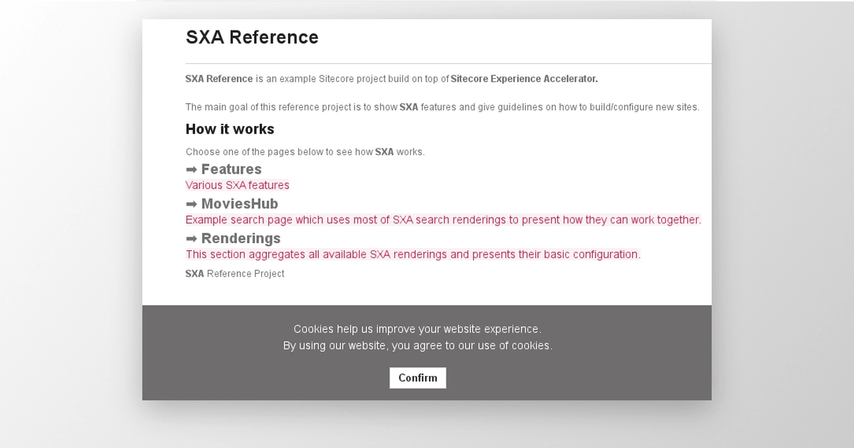 SXA Reference